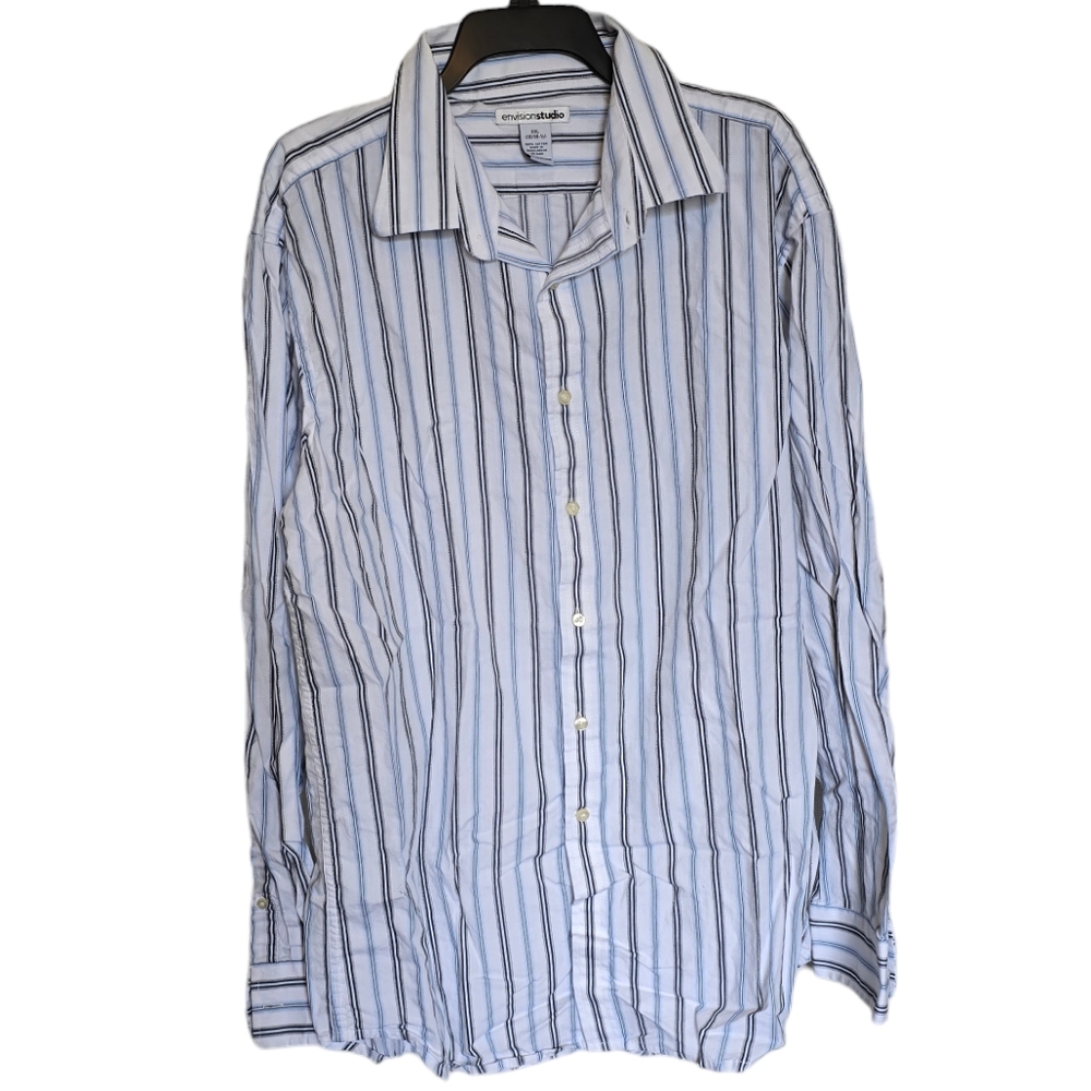 3/$15 Envision Studio Striped Button Down Shirt Size XXL 18/18.5